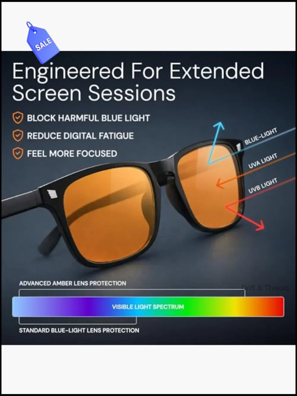 Blue Light Blocking Gaming Glasses TR90 Frame Anti Glare for Men Women